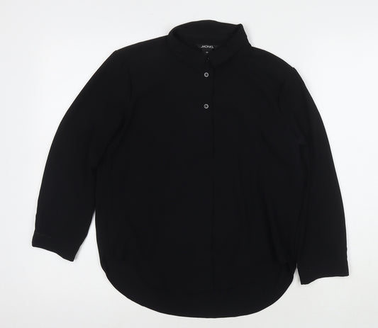 Monki Womens Black Polyester Basic Button-Up Size XS Collared