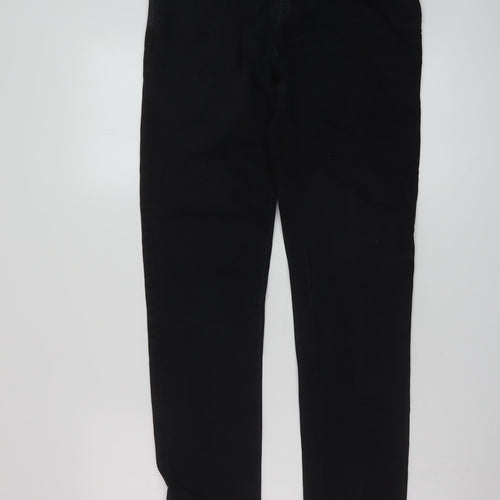 NEXT Mens Black Cotton Straight Jeans Size 30 in L30 in Regular Button