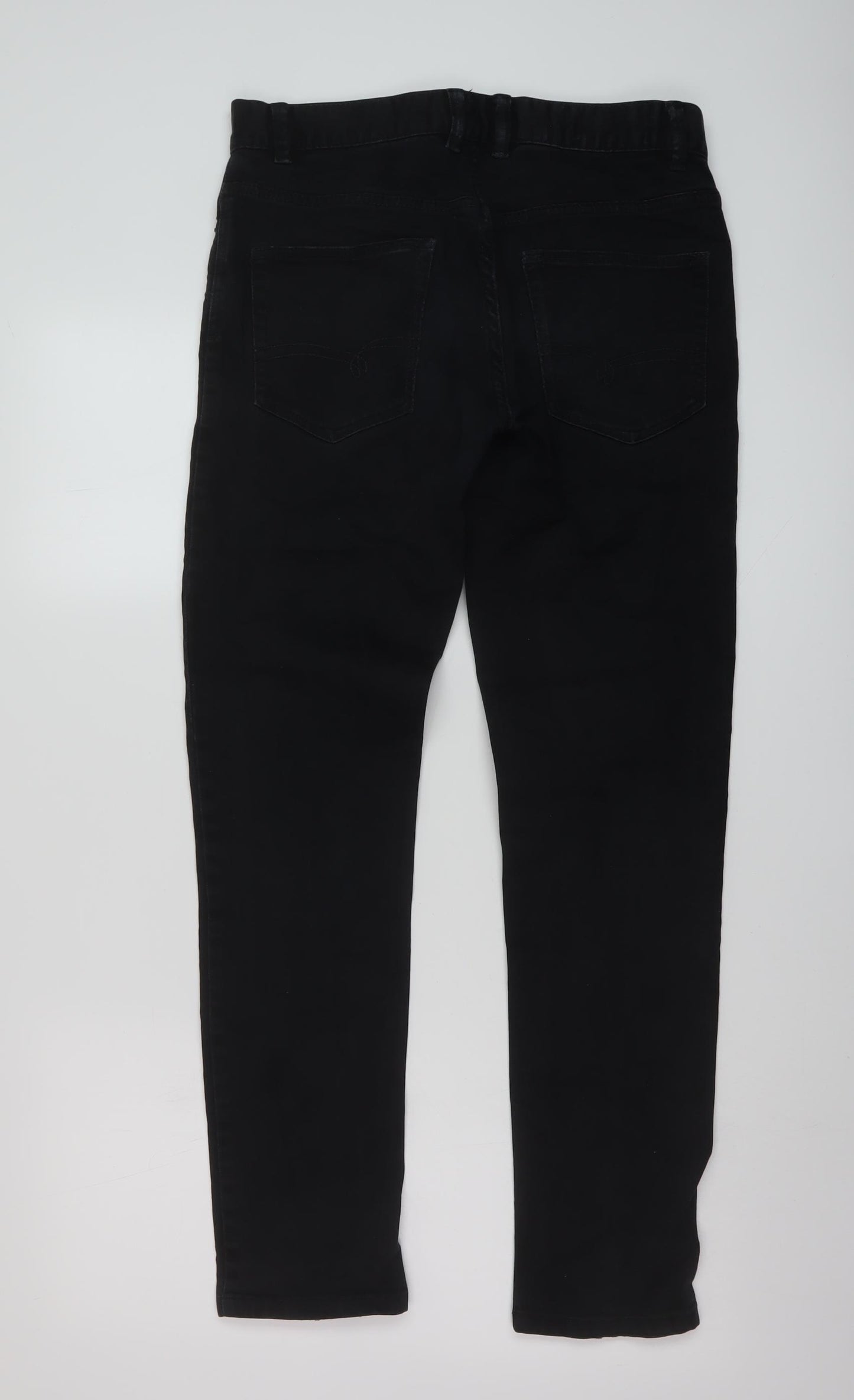 NEXT Mens Black Cotton Straight Jeans Size 30 in L30 in Regular Button