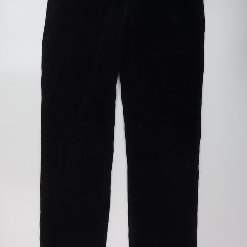 Marks and Spencer Mens Blue Cotton Trousers Size 34 in L31 in Regular Button