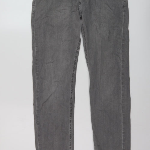 NEXT Mens Grey Cotton Skinny Jeans Size 30 in L30 in Regular Button