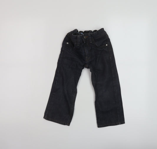 NEXT Boys Blue Cotton Bootcut Jeans Size 3 Years Regular Button