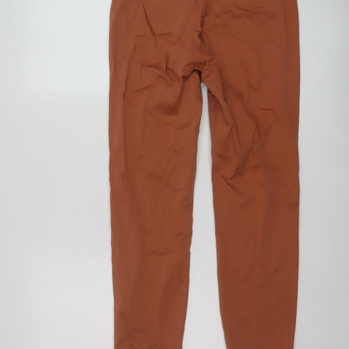 Per Una Womens Orange Cotton Trousers Size 10 L20 in Regular Button