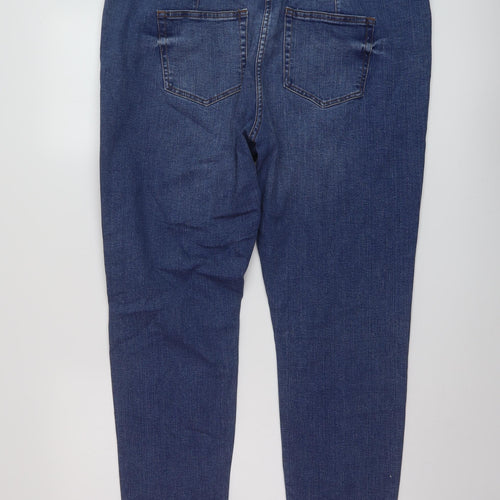 NEXT Womens Blue Cotton Skinny Jeans Size 20 L28 in Regular Button