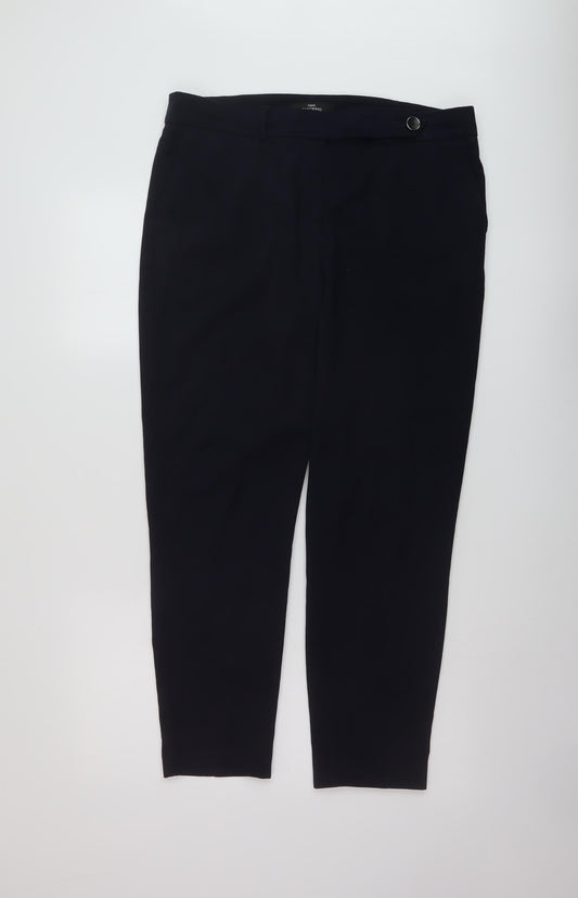 NEXT Womens Blue Polyester Trousers Size 14 L20 in Regular Button