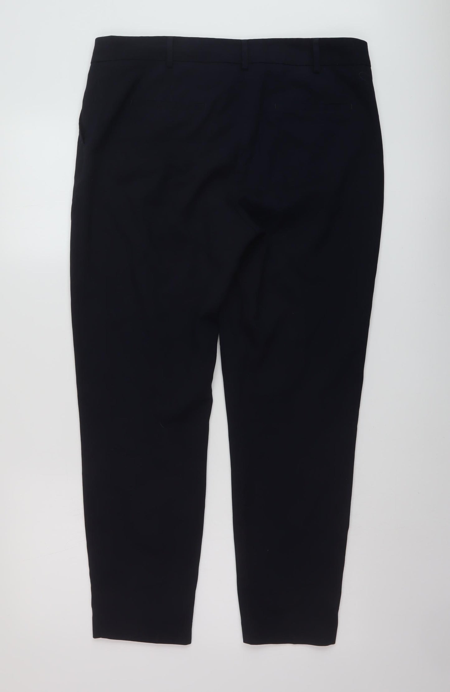 NEXT Womens Blue Polyester Trousers Size 14 L20 in Regular Button