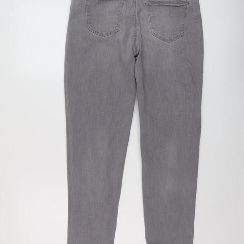 TU Womens Grey Cotton Straight Jeans Size 12 L29 in Regular Button