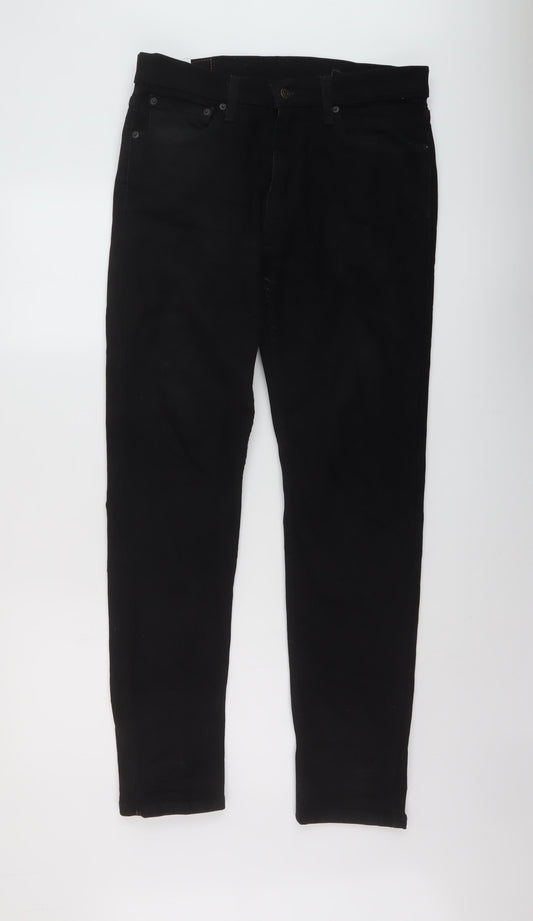 Levi's Mens Black Cotton Straight Jeans Size 32 in L31 in Regular Button