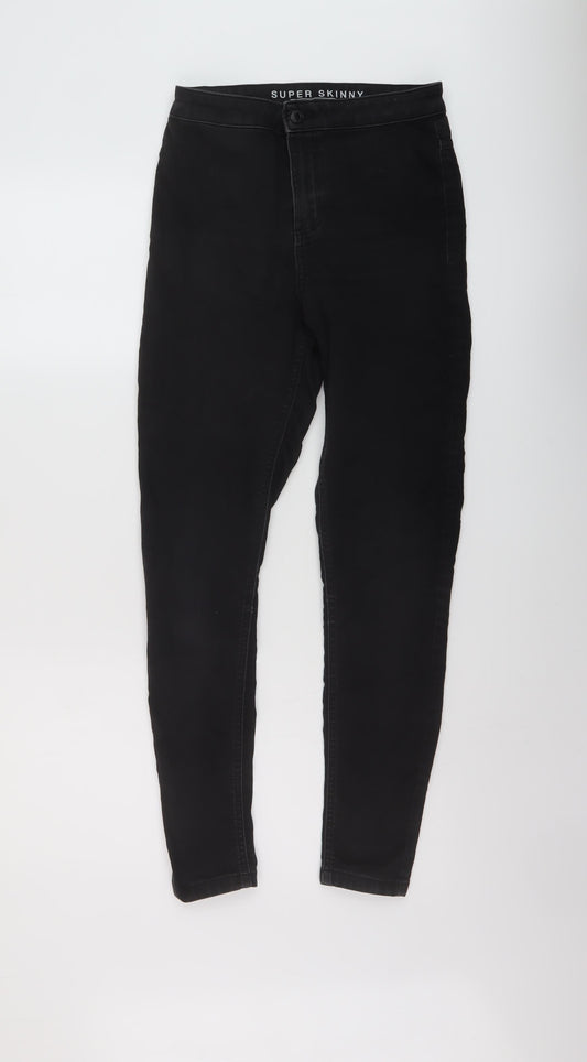 Marks and Spencer Womens Black Cotton Skinny Jeans Size 10 L27 in Regular Button