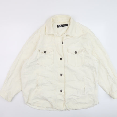 Zara Womens Ivory Jacket Size S Button