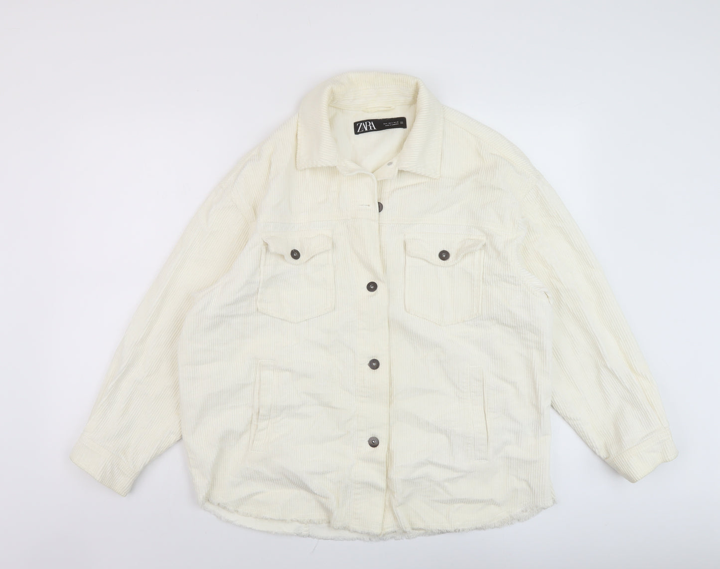 Zara Womens Ivory Jacket Size S Button