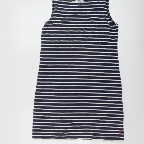 Joules Womens Blue Striped Cotton A-Line Size 14 Round Neck Pullover