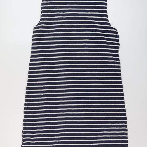 Joules Womens Blue Striped Cotton A-Line Size 14 Round Neck Pullover