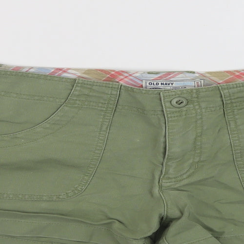 Old Navy Womens Green Cotton Hot Pants Shorts Size 6 L3 in Regular Button