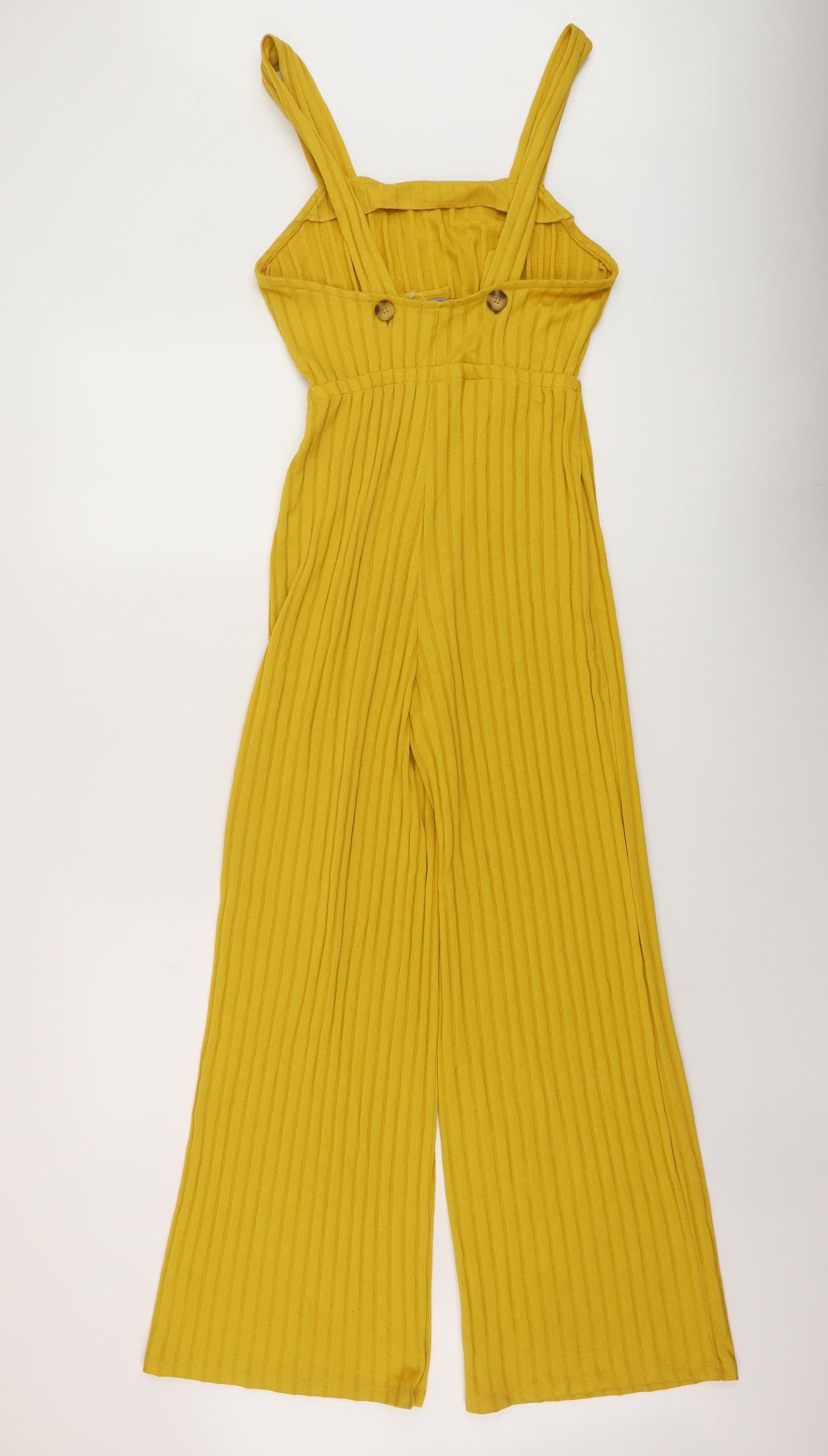 Bershka Womens Yellow Polyester Jumpsuit One-Piece Size S Pullover