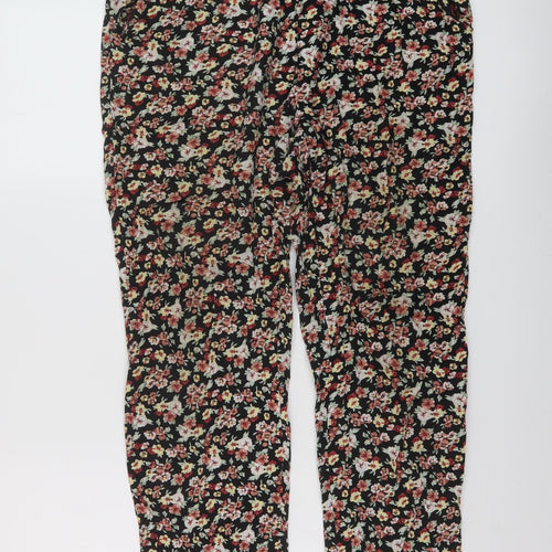 Select Womens Multicoloured Floral Viscose Trousers Size 12 L26 in Regular