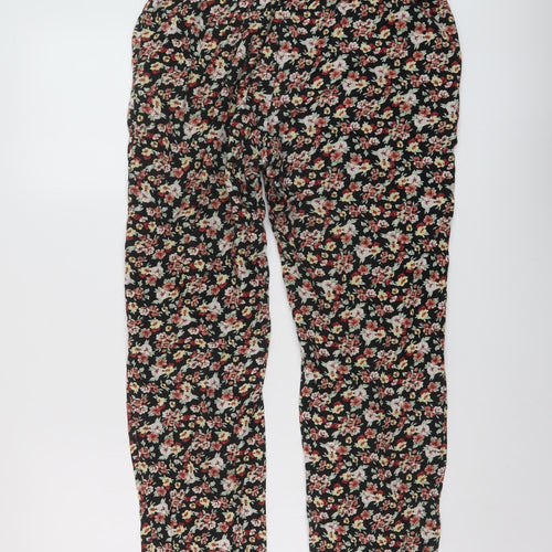 Select Womens Multicoloured Floral Viscose Trousers Size 12 L26 in Regular