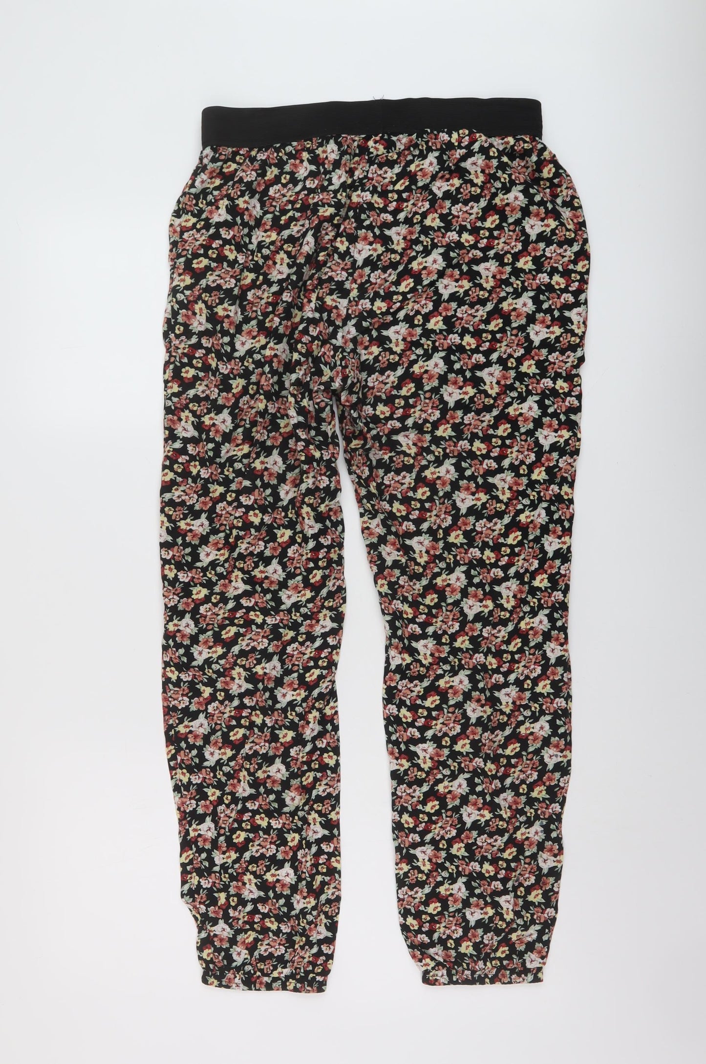 Select Womens Multicoloured Floral Viscose Trousers Size 12 L26 in Regular