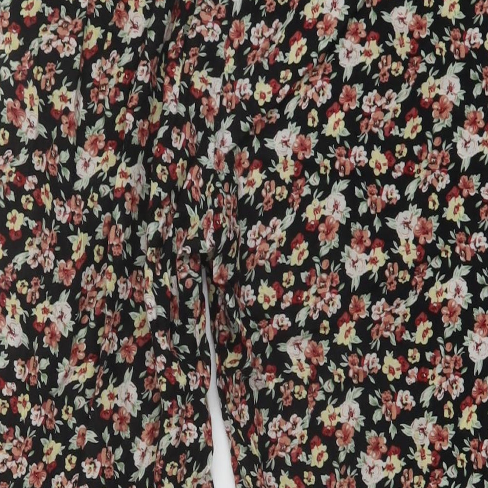 Select Womens Multicoloured Floral Viscose Trousers Size 12 L26 in Regular