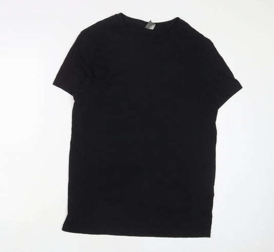 ASOS Mens Black Cotton T-Shirt Size M Crew Neck