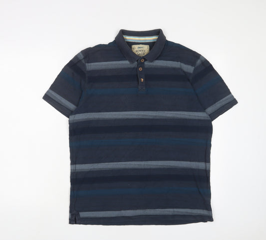 NEXT Mens Blue Cotton Polo Size M Collared Button