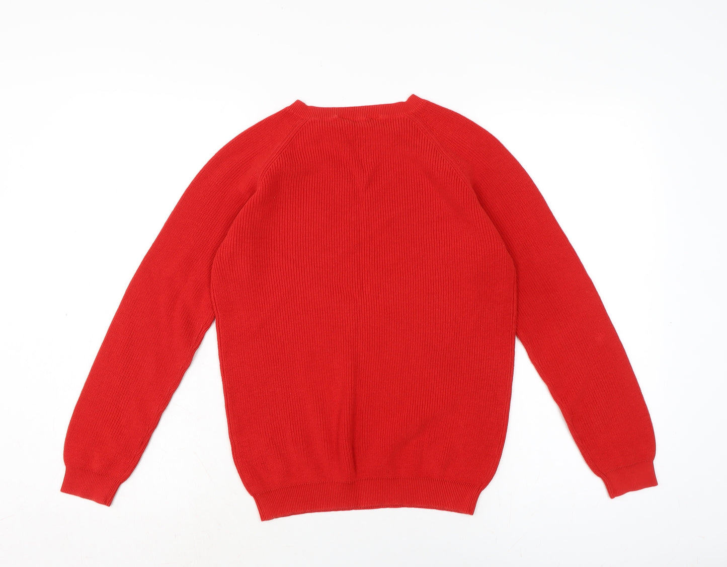 Dorothy Perkins Womens Red Crew Neck Cotton Pullover Jumper Size 12