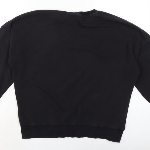 George Womens Black Cotton Pullover Sweatshirt Size 12