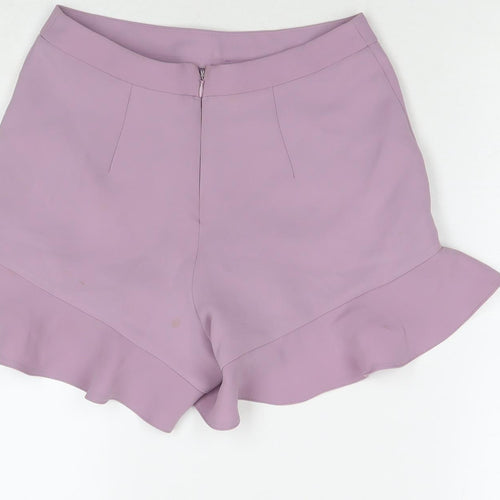 Topshop Womens Purple Polyester Hot Pants Shorts Size 8 L5 in Regular Zip