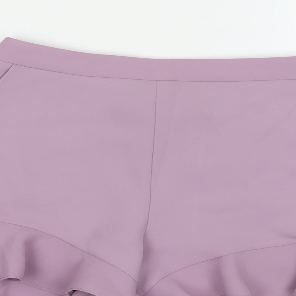 Topshop Womens Purple Polyester Hot Pants Shorts Size 8 L5 in Regular Zip