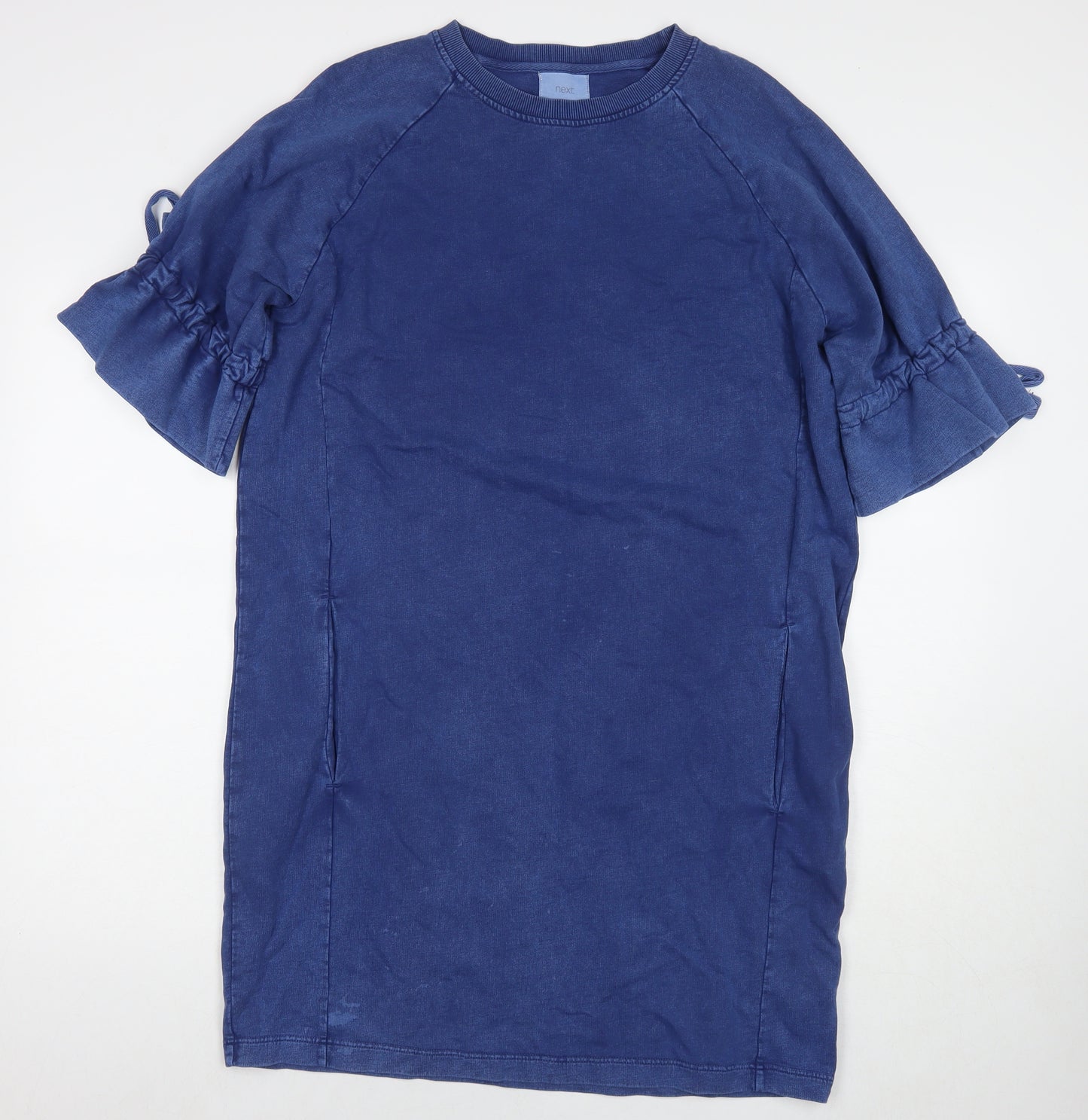 NEXT Womens Blue Cotton T-Shirt Dress Size 14 Round Neck Pullover