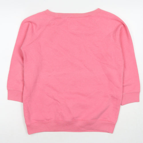 Jack Wills Womens Pink Cotton Pullover Sweatshirt Size 12 Pullover - Logo