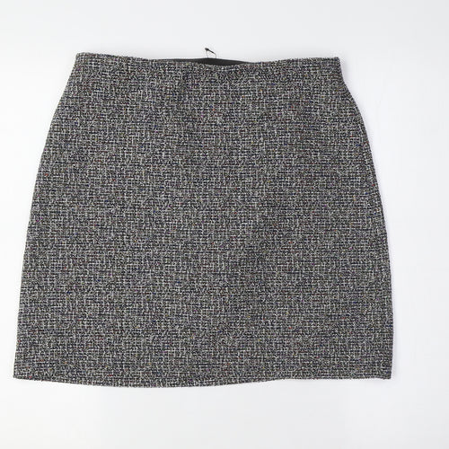 Marks and Spencer Womens Multicoloured Polyester A-Line Skirt Size 14 - Elasticated Waist