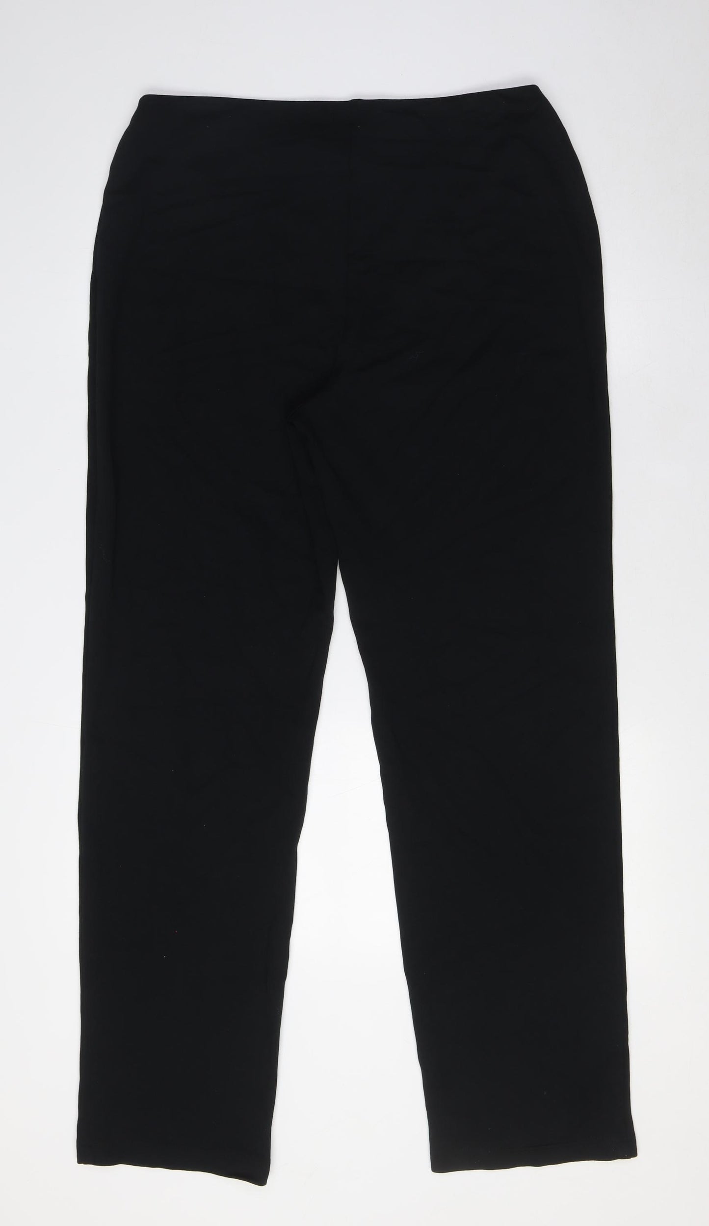 Marks and Spencer Womens Black Viscose Trousers Size 14 L32 in Regular