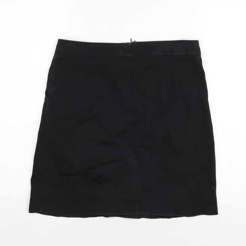 Sugarhill Womens Black Cotton A-Line Skirt Size 14 Zip