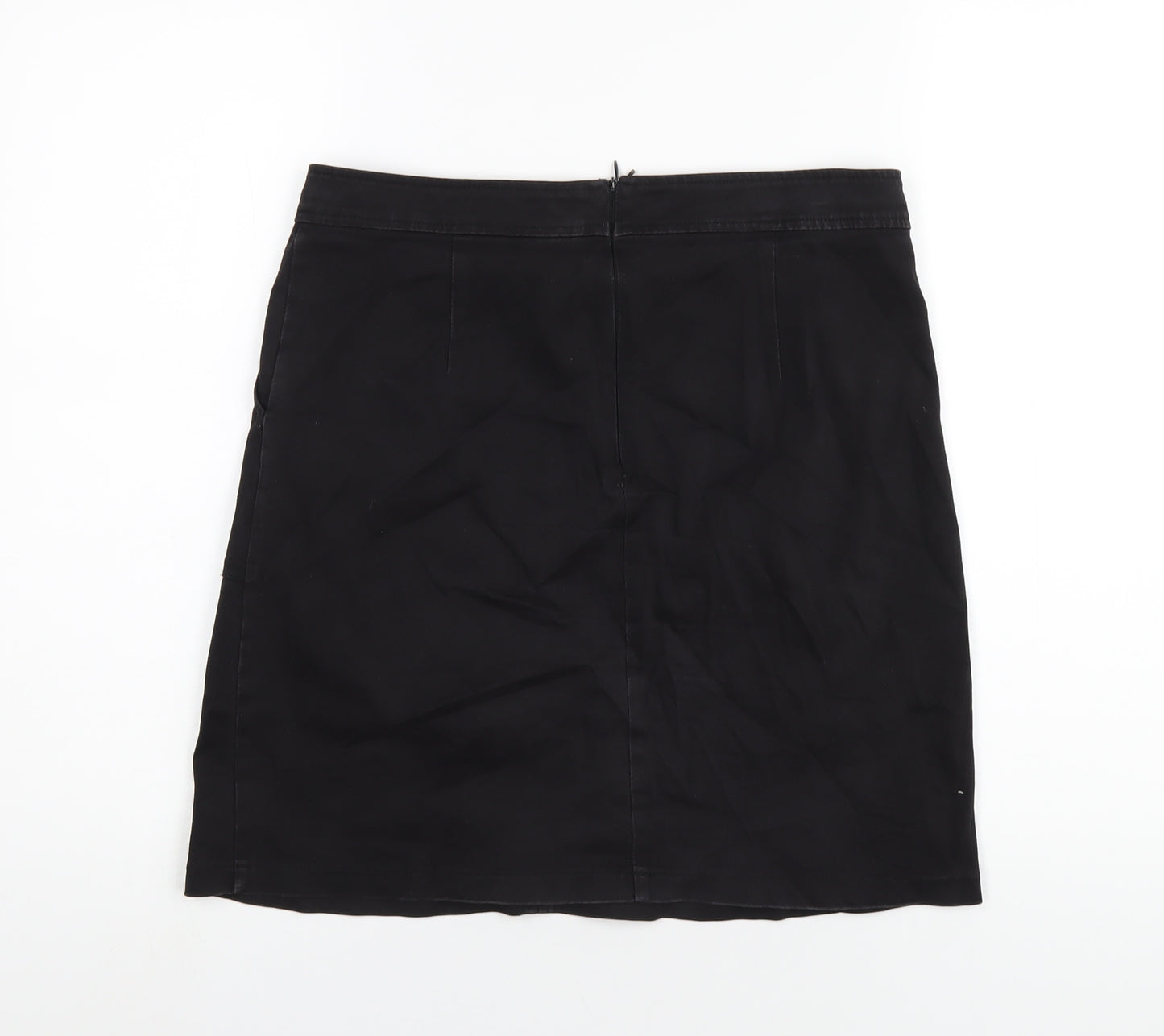 Sugarhill Womens Black Cotton A-Line Skirt Size 14 Zip