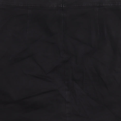 Sugarhill Womens Black Cotton A-Line Skirt Size 14 Zip