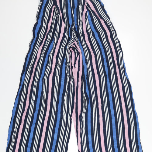 River Island Womens Multicoloured Striped Viscose Trousers Size 10 L30 in Regular Zip