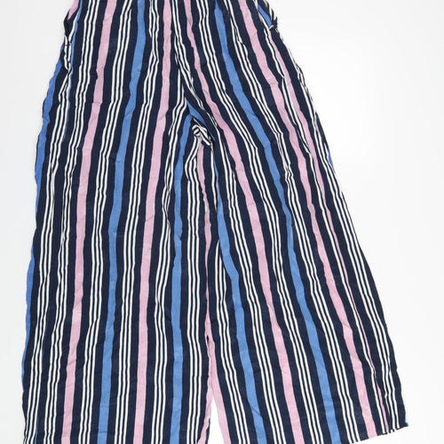 River Island Womens Multicoloured Striped Viscose Trousers Size 10 L30 in Regular Zip