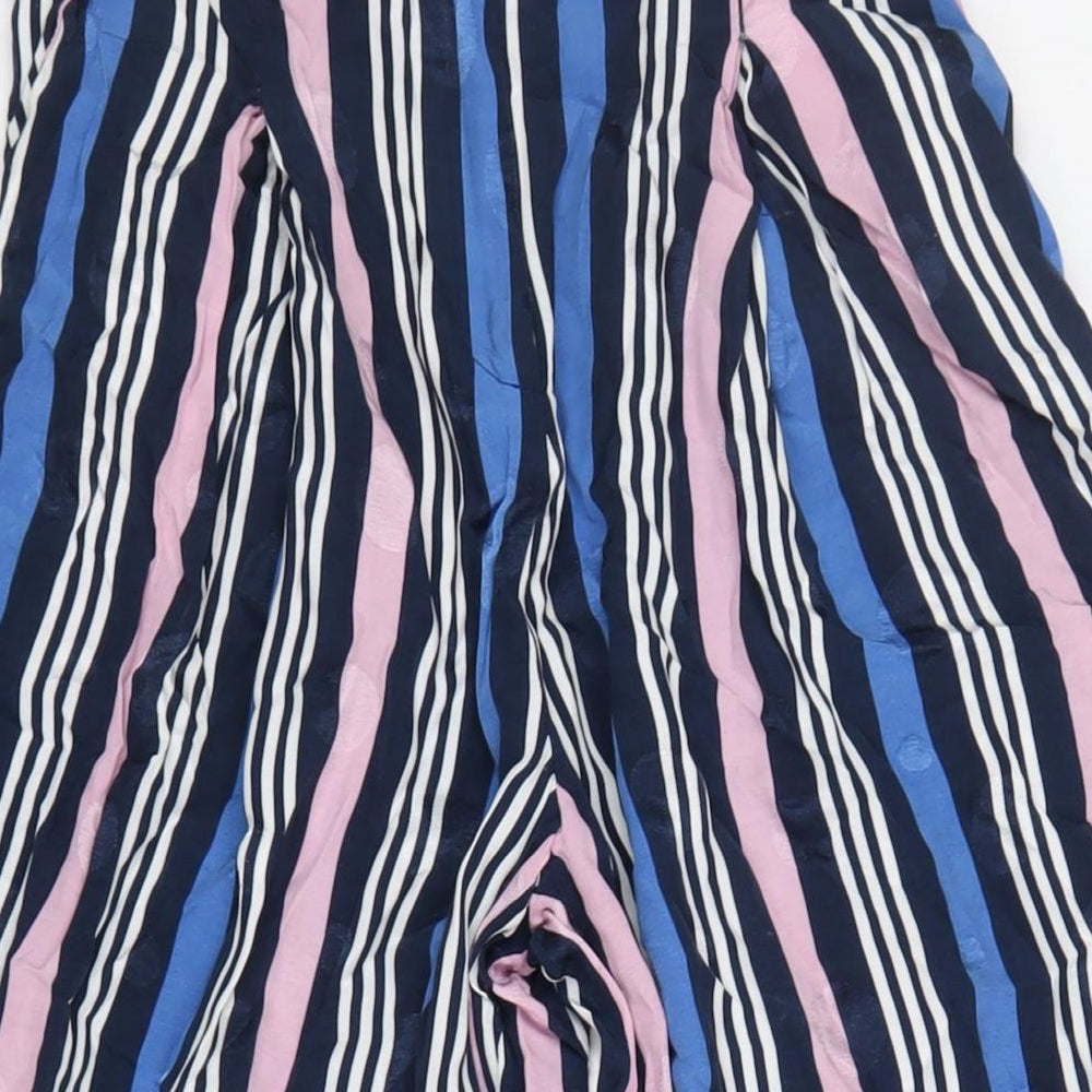 River Island Womens Multicoloured Striped Viscose Trousers Size 10 L30 in Regular Zip