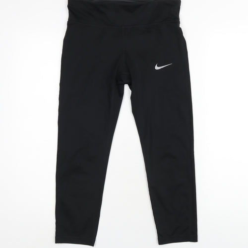 Nike Womens Black Polyester Capri Leggings Size M L23 in Regular Pullover