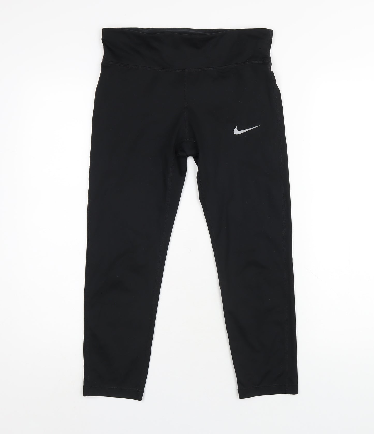 Nike Womens Black Polyester Capri Leggings Size M L23 in Regular Pullover