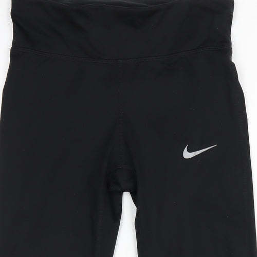 Nike Womens Black Polyester Capri Leggings Size M L23 in Regular Pullover