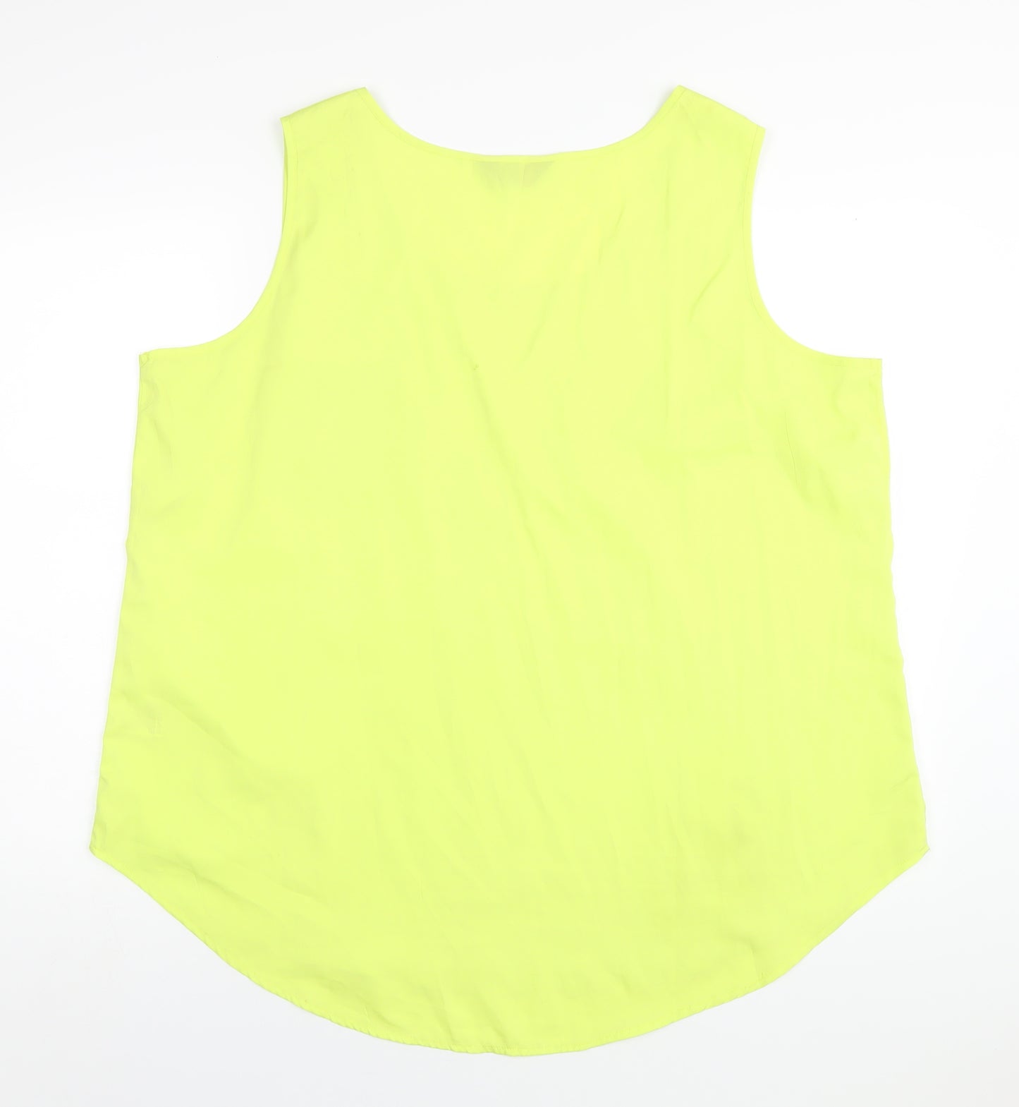 Yours Womens Yellow Polyester Basic Tank Size 22 Round Neck