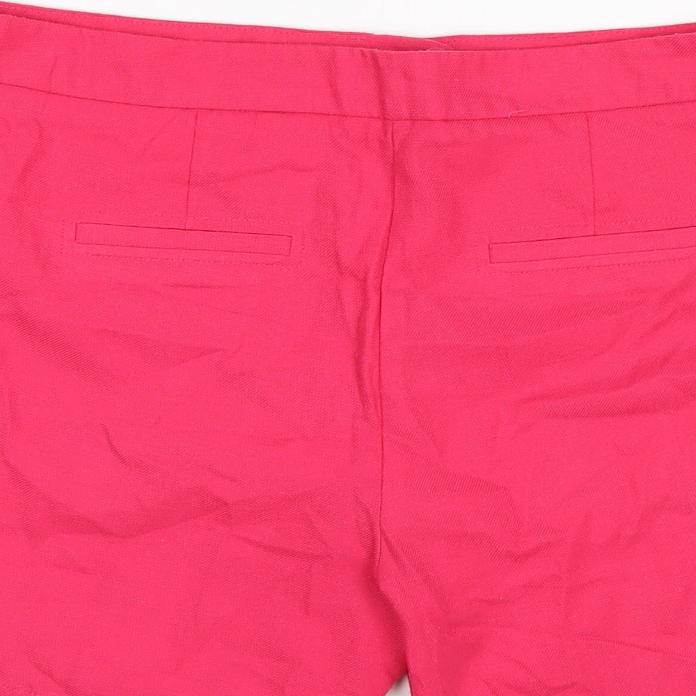 NEXT Womens Pink Polyester Basic Shorts Size 14 L6 in Regular Zip