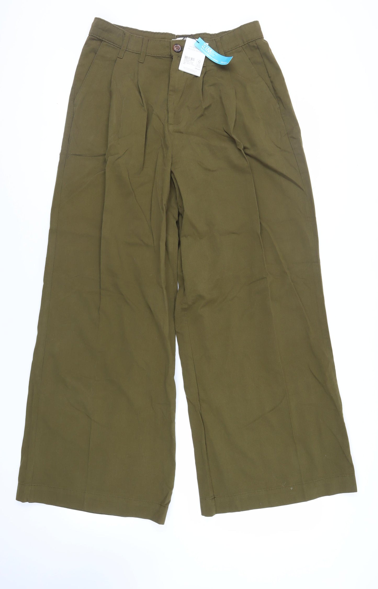 Nobody's Child Womens Green Cotton Trousers Size 14 L30 in Regular Button