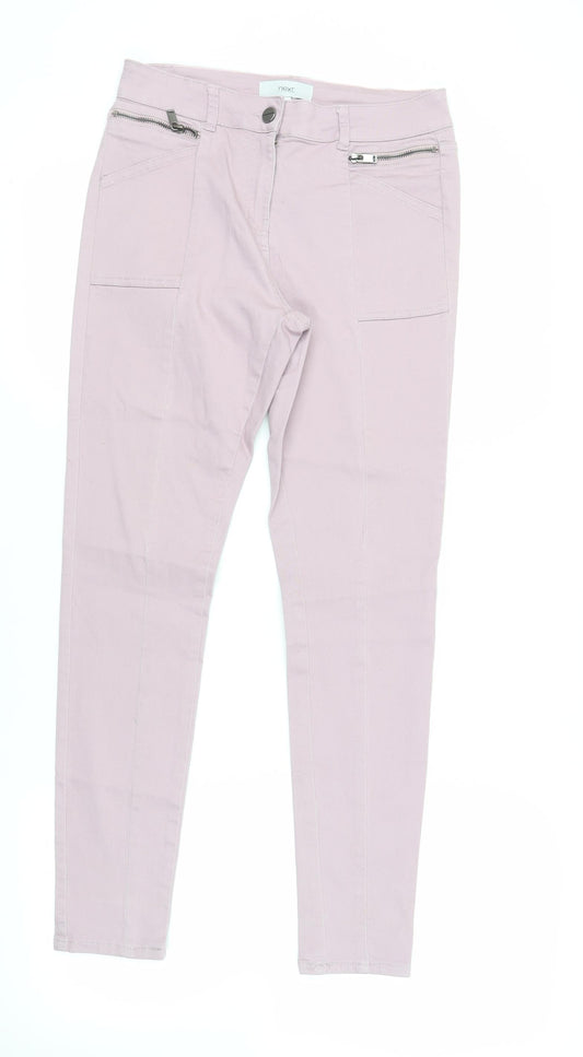 NEXT Womens Pink Cotton Skinny Jeans Size 10 L29 in Regular Zip