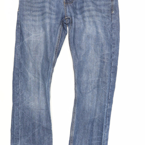 Crosshatch Mens Blue Cotton Straight Jeans Size 30 in L29 in Regular Button - Short Length