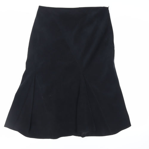 NEXT Womens Black Polyester Flare Skirt Size 14 Zip