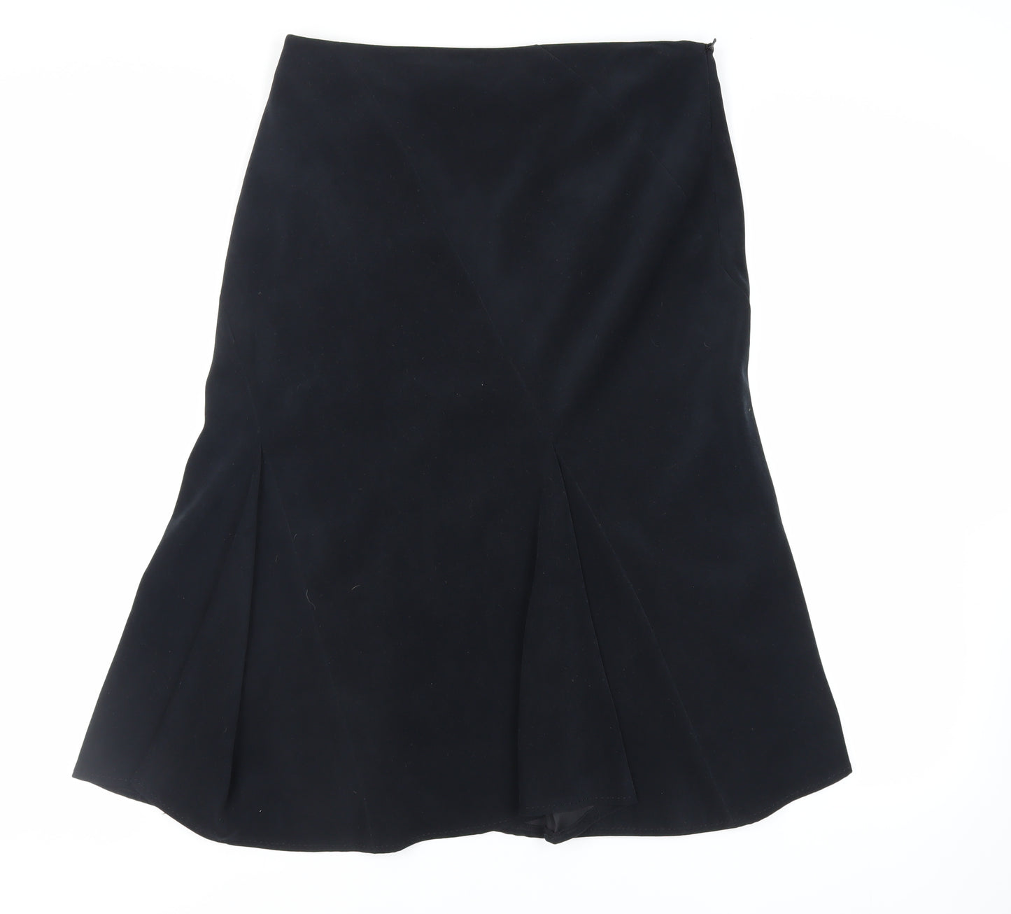 NEXT Womens Black Polyester Flare Skirt Size 14 Zip