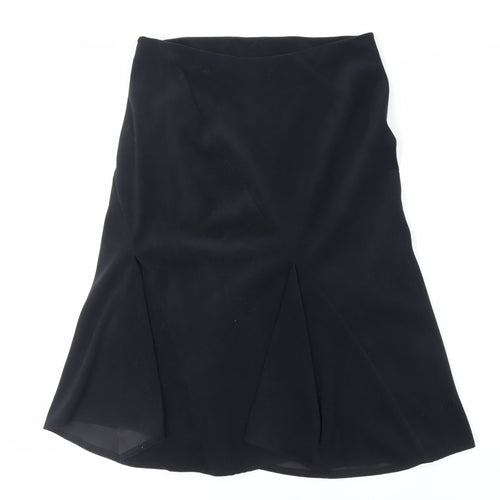 NEXT Womens Black Polyester Flare Skirt Size 14 Zip